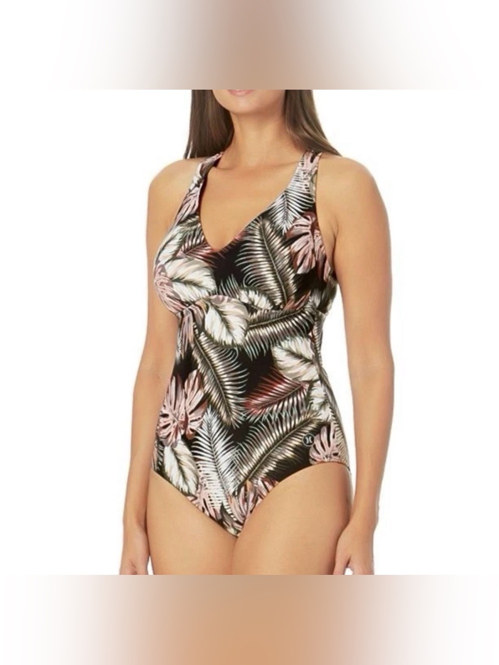 Hurley Swimsuit Womens XXL 2XL Scattered Palm One Piece Beach Vacation Resort